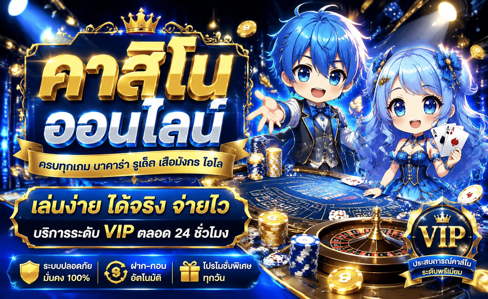 คาสิโนออนไลน์ INVEST100M บาคาร่าสดถ่ายทอดจากสตูดิโอจริง